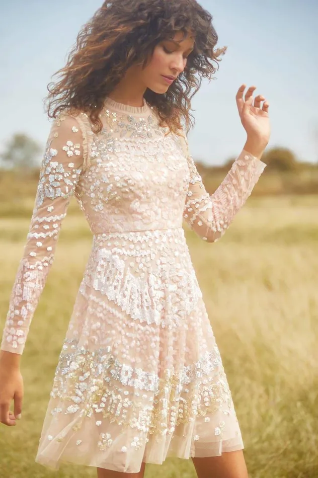 Women Embellished Dresses Needle and Thread Angeline Sequin Dress Pink