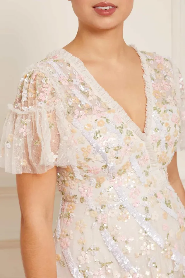 Women Embellished Dresses Needle and Thread Dianella Sequin Gown Champagne