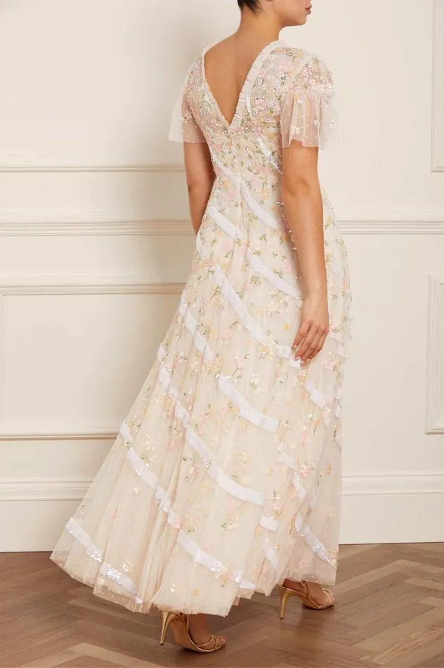 Women Embellished Dresses Needle and Thread Dianella Sequin Gown Champagne