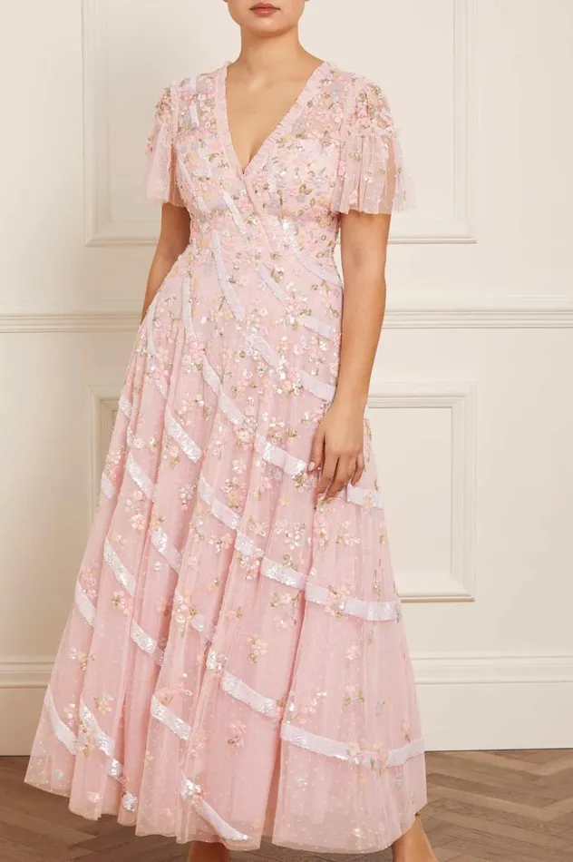 Women Embellished Dresses Needle and Thread Dianella Sequin Gown Pink