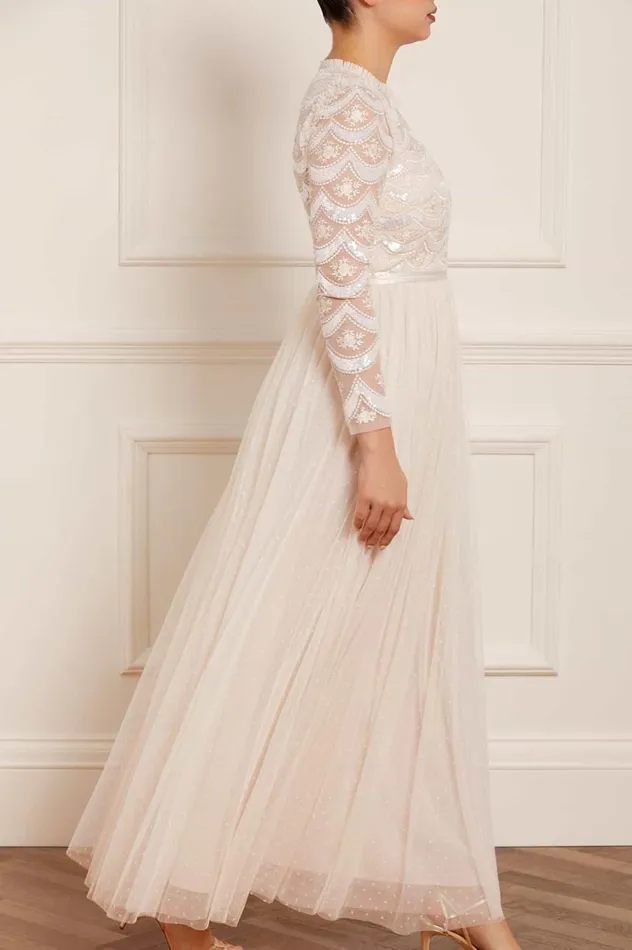 Women Embellished Dresses Needle and Thread Fifi Bodice Gown Champagne