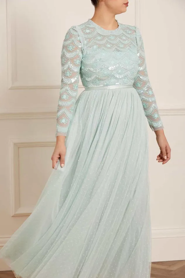 Women Embellished Dresses Needle and Thread Fifi Bodice Gown Green