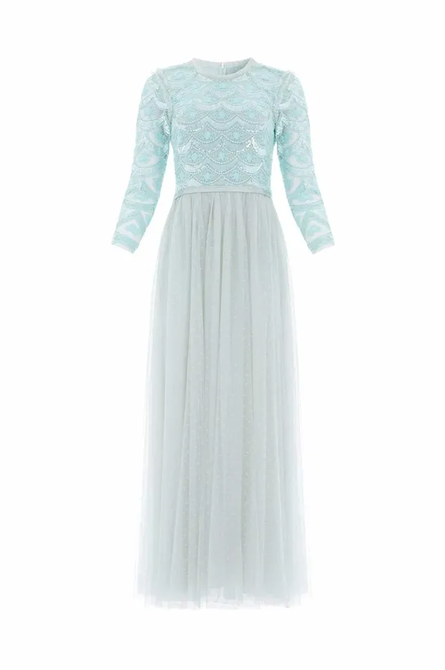 Women Embellished Dresses Needle and Thread Fifi Bodice Gown Green