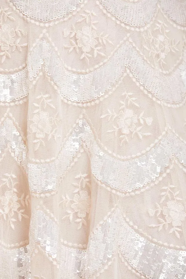 Women Embellished Dresses Needle and Thread Fifi Strapless Ankle Gown Champagne
