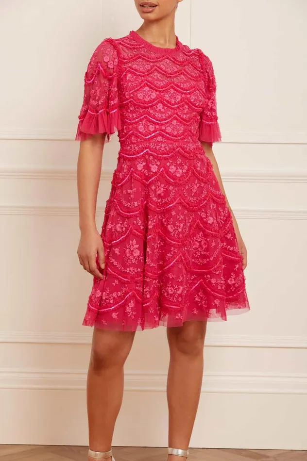Women Embellished Dresses Needle and Thread Lily Bloom Mini Dress Pink Women Embellished Dresses Needle and Thread Lily Bloom Mini Dress Pink