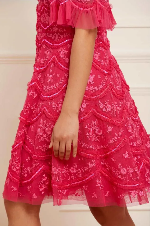 Women Embellished Dresses Needle and Thread Lily Bloom Mini Dress Pink Women Embellished Dresses Needle and Thread Lily Bloom Mini Dress Pink