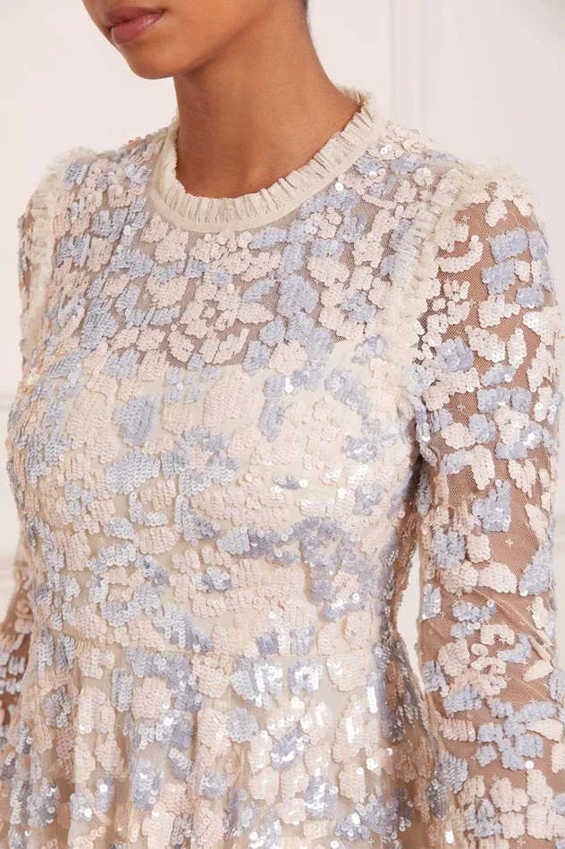 Women Embellished Dresses Needle and Thread Mary Rose Ankle Gown Blue