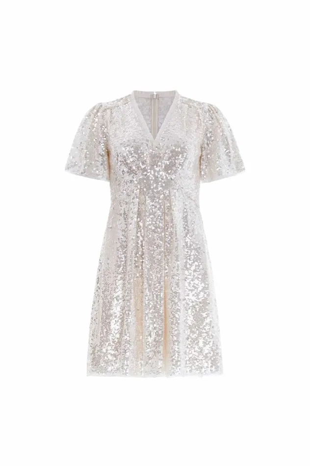 Women Embellished Dresses Needle and Thread Mila Gloss Mini Dress Champagne Women Embellished Dresses Needle and Thread Mila Gloss Mini Dress Champagne
