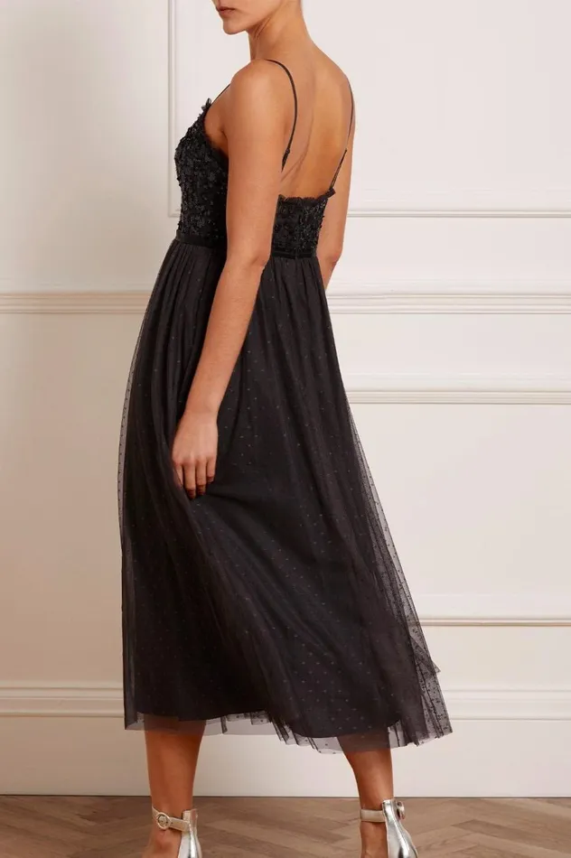 Women Embellished Dresses Needle and Thread Tempest Bodice Cami Ballerina Dress Black