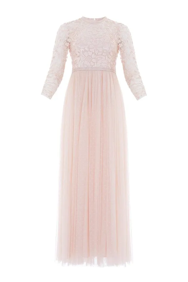 Women Embellished Dresses Needle and Thread Tempest Bodice Gown Pink