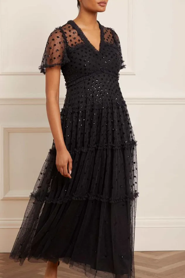 Women Embellished Dresses Needle and Thread Thea Gown Black Women Embellished Dresses Needle and Thread Thea Gown Black