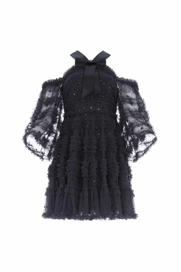 Women Embellished Dresses Needle and Thread Vivian Off Shoulder Micro Mini Dress Black Women Embellished Dresses Needle and Thread Vivian Off Shoulder Micro Mini Dress Black