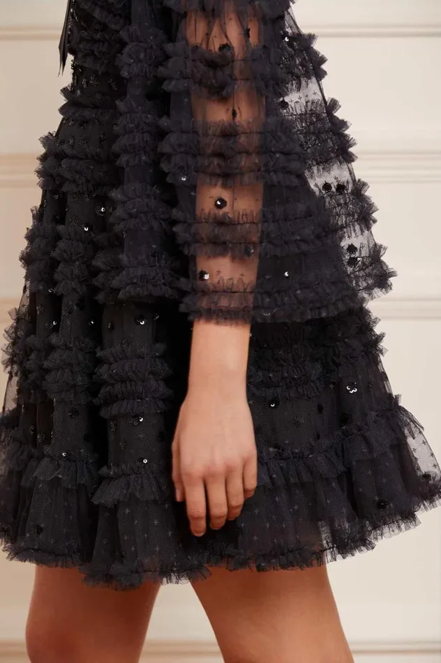 Women Embellished Dresses Needle and Thread Vivian Off Shoulder Micro Mini Dress Black Women Embellished Dresses Needle and Thread Vivian Off Shoulder Micro Mini Dress Black
