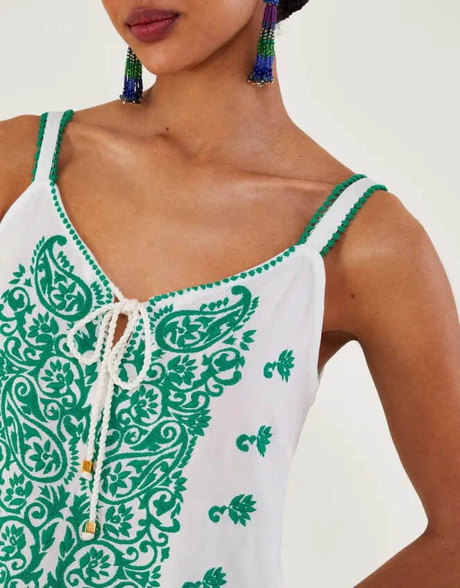 Women Embroidered Cami Top Green Monsoon Tops and Blouses