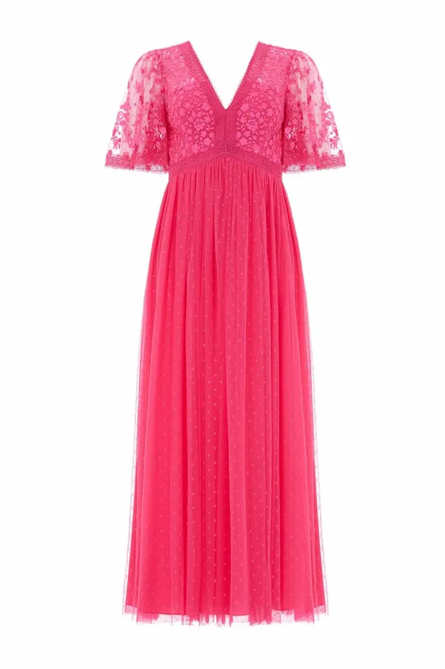 Women Embroidered Dresses Needle and Thread Celestia Ribbon Bodice Ankle Gown Pink Women Embroidered Dresses Needle and Thread Celestia Ribbon Bodice Ankle Gown Pink