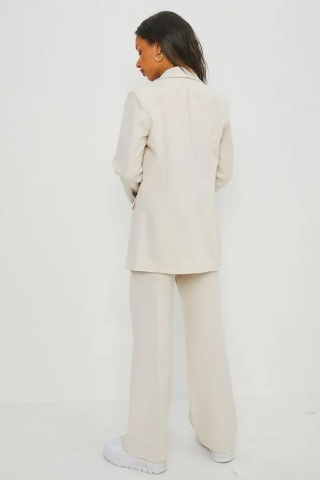 Women Ensemble 2 Pices Blazer Pantalon Beige Beige Brentiny Paris Sets With Top Bottoms Women Ensemble 2 Pices Blazer Pantalon Beige Beige Brentiny Paris Sets With Top Bottoms