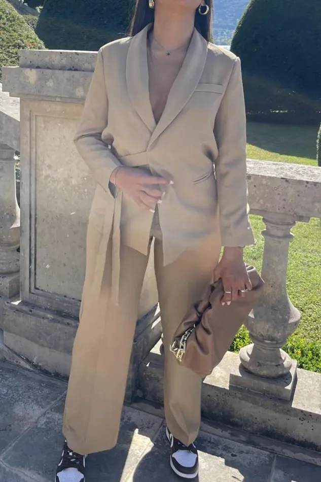 Women Ensemble 2 Pices Blazer Pantalon Beige Fonc Darkbeige Brentiny Paris Pants Women Ensemble 2 Pices Blazer Pantalon Beige Fonc Darkbeige Brentiny Paris Pants