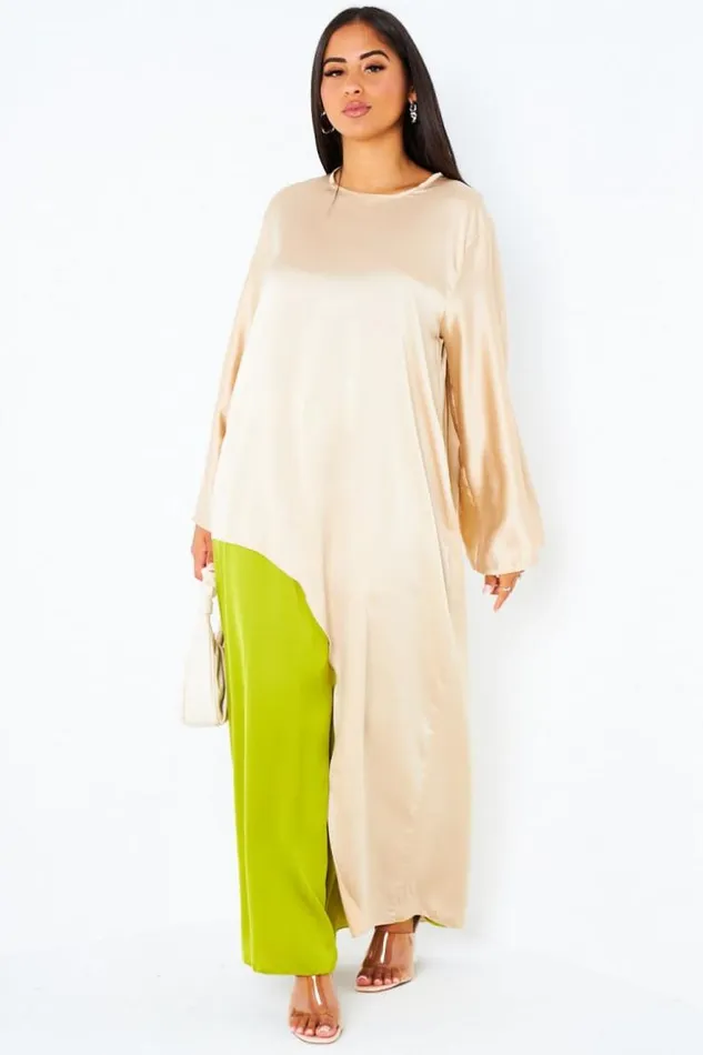 Women Ensemble 2 Pices Blouse Asymtrique Beige Jupe Verte Beige Brentiny Paris Shirts and Blouses Women Ensemble 2 Pices Blouse Asymtrique Beige Jupe Verte Beige Brentiny Paris Shirts and Blouses