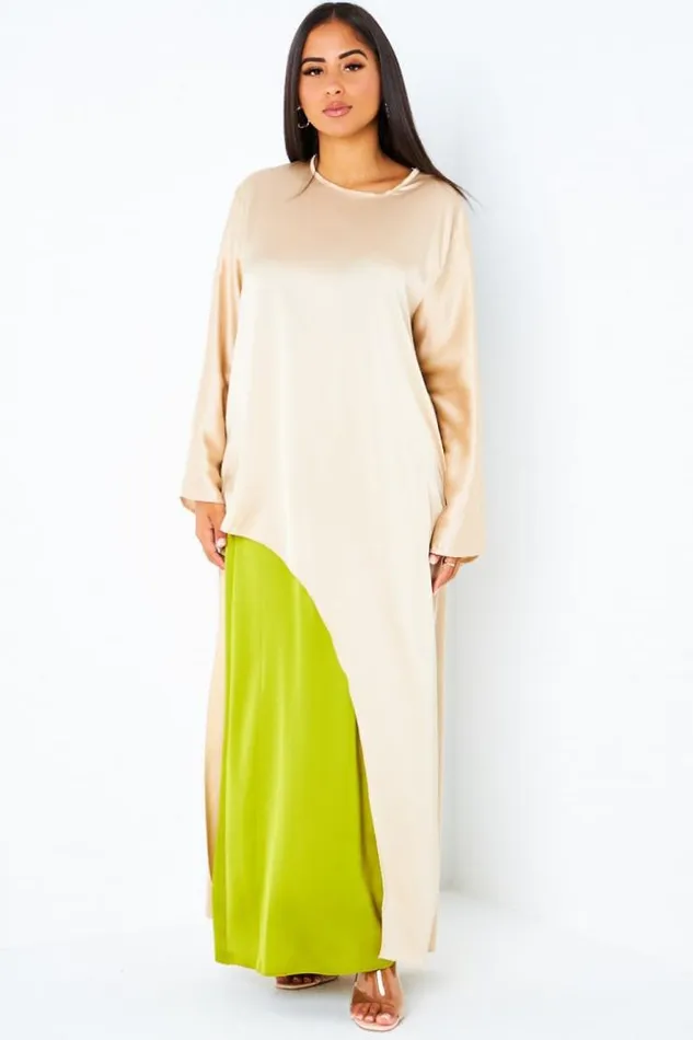Women Ensemble 2 Pices Blouse Asymtrique Beige Jupe Verte Beige Brentiny Paris Shirts and Blouses Women Ensemble 2 Pices Blouse Asymtrique Beige Jupe Verte Beige Brentiny Paris Shirts and Blouses