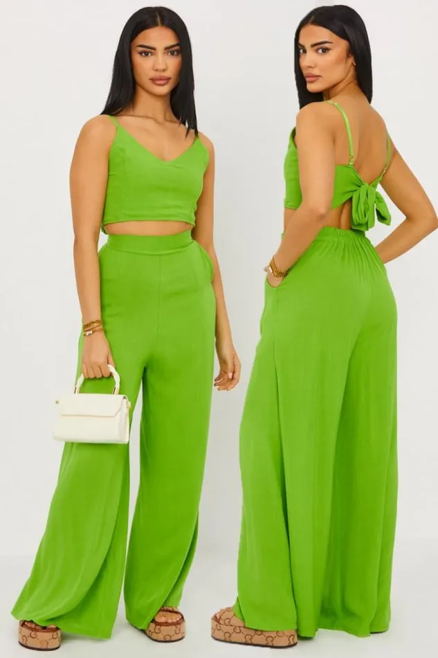 Women Ensemble 2 Pices Crop Top Pantalon Vert Clair Vertclair Brentiny Paris Sets With Top Bottoms Women Ensemble 2 Pices Crop Top Pantalon Vert Clair Vertclair Brentiny Paris Sets With Top Bottoms