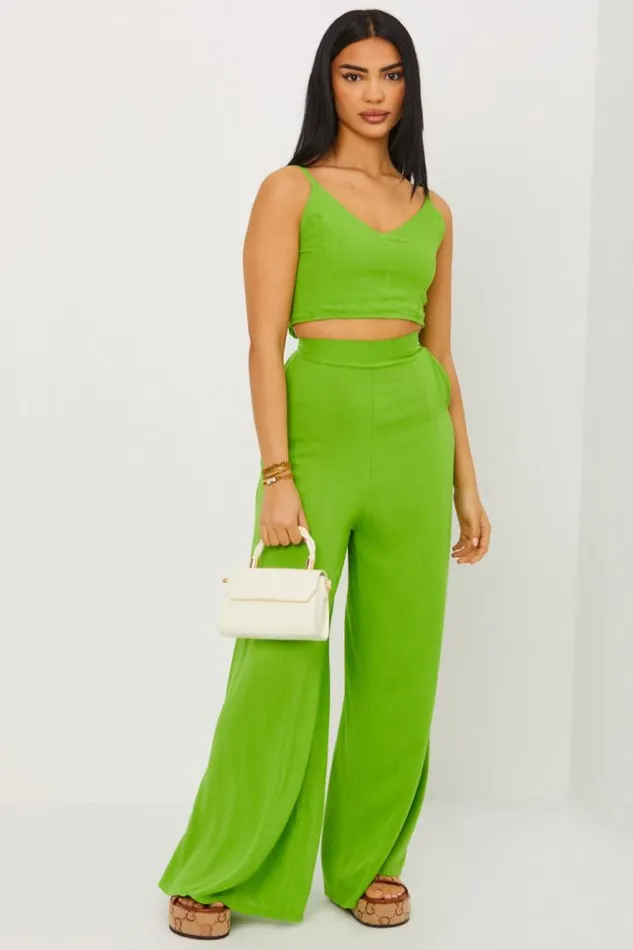 Women Ensemble 2 Pices Crop Top Pantalon Vert Clair Vertclair Brentiny Paris Sets With Top Bottoms Women Ensemble 2 Pices Crop Top Pantalon Vert Clair Vertclair Brentiny Paris Sets With Top Bottoms