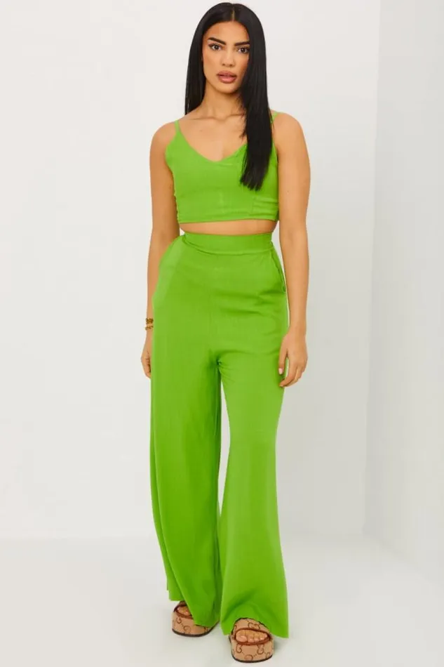 Women Ensemble 2 Pices Crop Top Pantalon Vert Clair Vertclair Brentiny Paris Sets With Top Bottoms Women Ensemble 2 Pices Crop Top Pantalon Vert Clair Vertclair Brentiny Paris Sets With Top Bottoms
