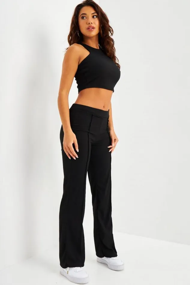 Women Ensemble 2 Pices Dbardeur Pantalon Ctel Noir Black Brentiny Paris Top And Tank Tops Women Ensemble 2 Pices Dbardeur Pantalon Ctel Noir Black Brentiny Paris Top And Tank Tops