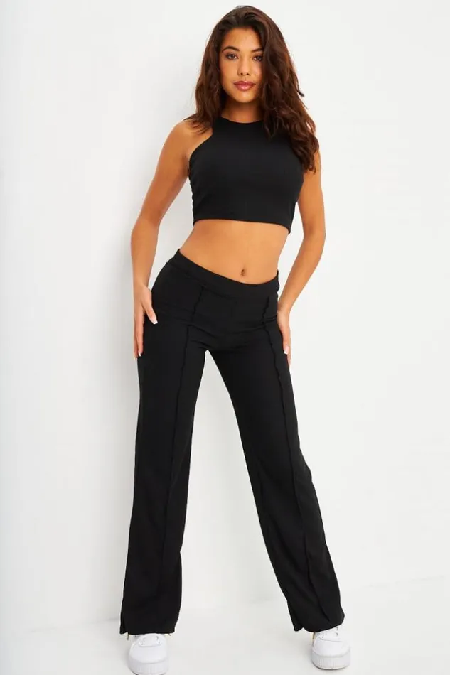 Women Ensemble 2 Pices Dbardeur Pantalon Ctel Noir Black Brentiny Paris Top And Tank Tops Women Ensemble 2 Pices Dbardeur Pantalon Ctel Noir Black Brentiny Paris Top And Tank Tops