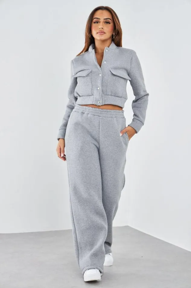 Women Ensemble 2 Pices Gilet Boutonn Jogging Gris Grey Brentiny Paris Cardigans Women Ensemble 2 Pices Gilet Boutonn Jogging Gris Grey Brentiny Paris Cardigans