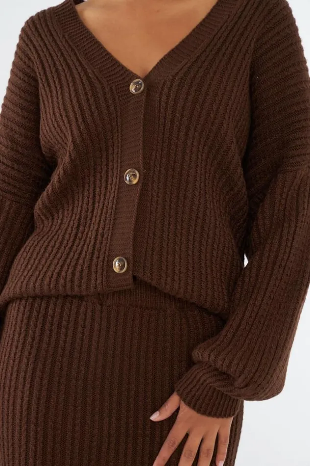 Women Ensemble 2 Pices Gilet Jupe En Maille Marron Brown Brentiny Paris Cardigans Women Ensemble 2 Pices Gilet Jupe En Maille Marron Brown Brentiny Paris Cardigans