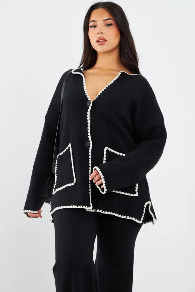 Women Ensemble 2 Pices Gilet Pantalon Noir Coutures Blanches Black Brentiny Paris White Tops Women Ensemble 2 Pices Gilet Pantalon Noir Coutures Blanches Black Brentiny Paris White Tops