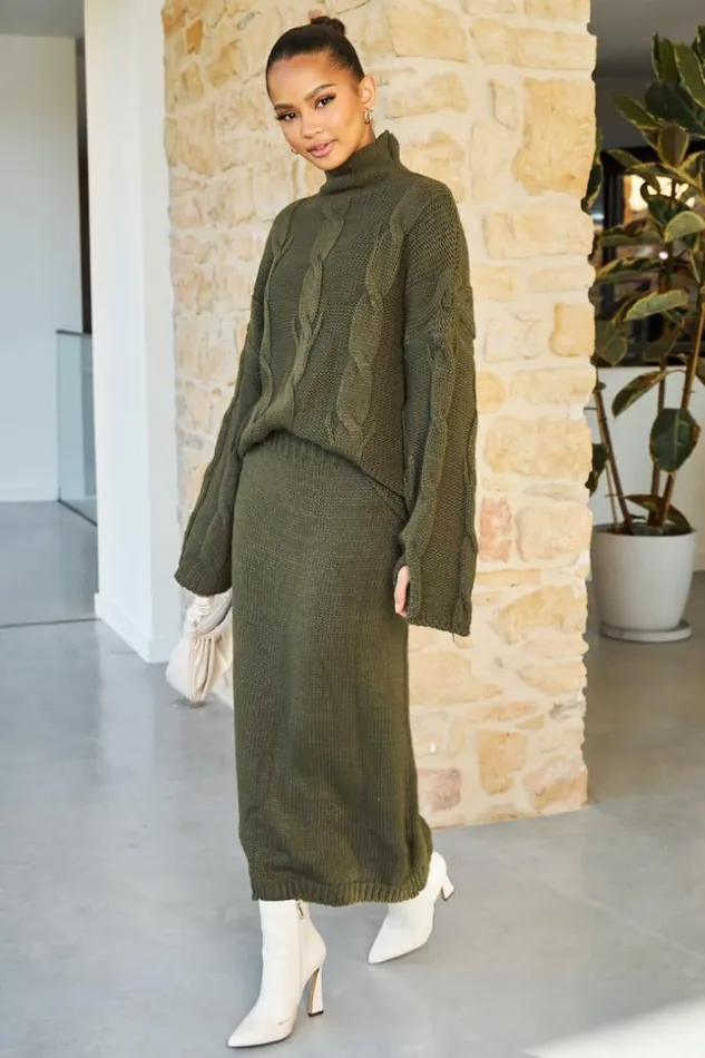 Women Ensemble 2 Pices Pull Jupe En Maille Kaki Khaki Brentiny Paris White Tops Women Ensemble 2 Pices Pull Jupe En Maille Kaki Khaki Brentiny Paris White Tops