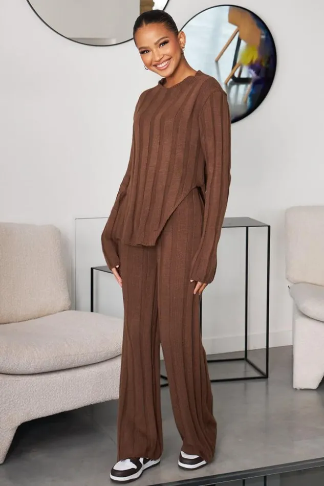 Women Ensemble 2 Pices Pull Pantalon En Maille Marron Brown Brentiny Paris Sweaters and Sweatshirts Women Ensemble 2 Pices Pull Pantalon En Maille Marron Brown Brentiny Paris Sweaters and Sweatshirts