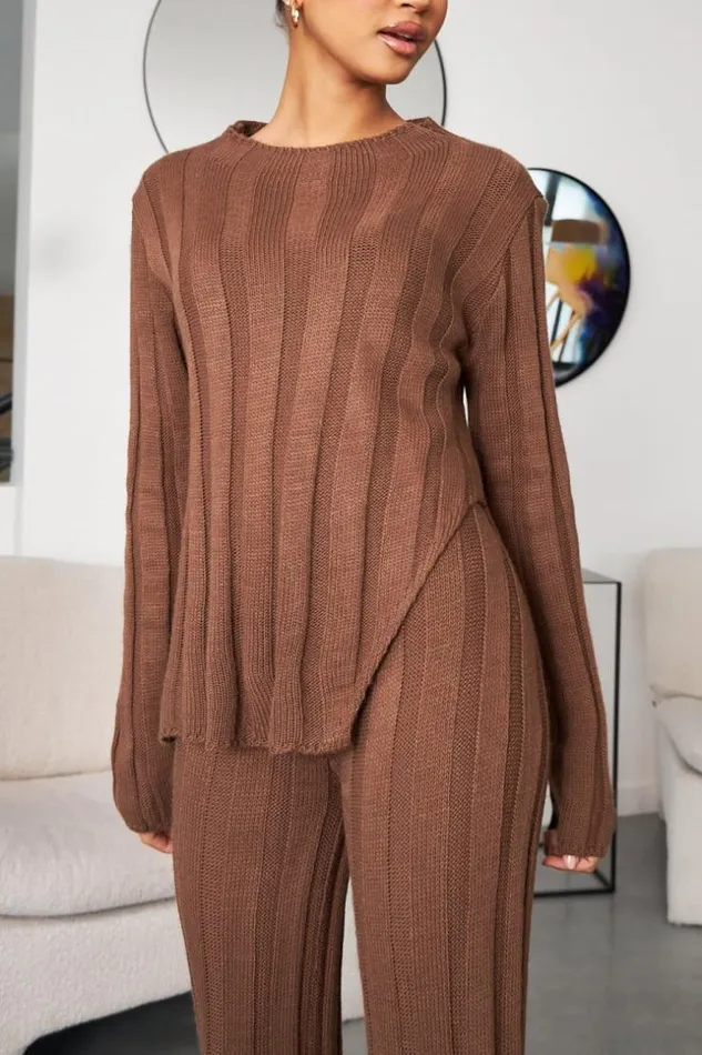Women Ensemble 2 Pices Pull Pantalon En Maille Marron Brown Brentiny Paris Sweaters and Sweatshirts Women Ensemble 2 Pices Pull Pantalon En Maille Marron Brown Brentiny Paris Sweaters and Sweatshirts