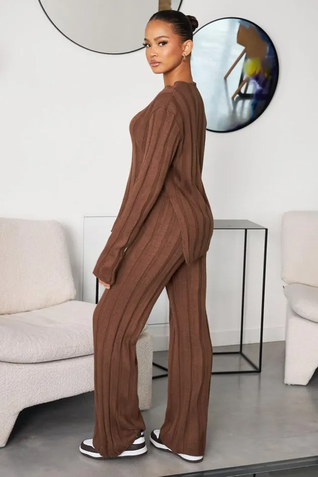 Women Ensemble 2 Pices Pull Pantalon En Maille Marron Brown Brentiny Paris Sweaters and Sweatshirts Women Ensemble 2 Pices Pull Pantalon En Maille Marron Brown Brentiny Paris Sweaters and Sweatshirts