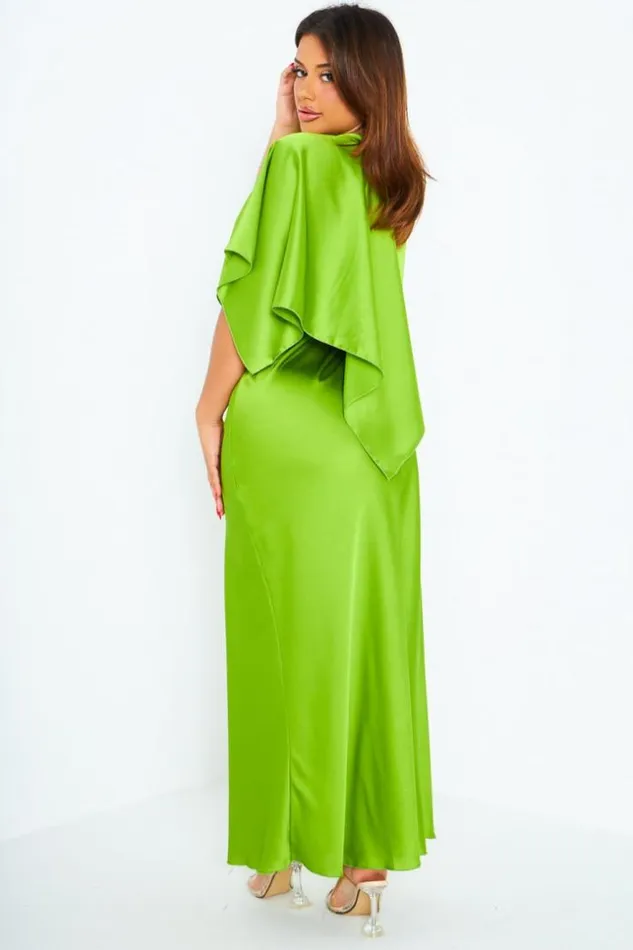 Women Ensemble 2 Pices Robe Poncho Satin Vert Green Brentiny Paris Ceremonial Outfits Women Ensemble 2 Pices Robe Poncho Satin Vert Green Brentiny Paris Ceremonial Outfits