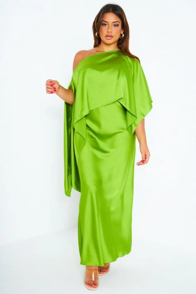 Women Ensemble 2 Pices Robe Poncho Satin Vert Green Brentiny Paris Ceremonial Outfits Women Ensemble 2 Pices Robe Poncho Satin Vert Green Brentiny Paris Ceremonial Outfits