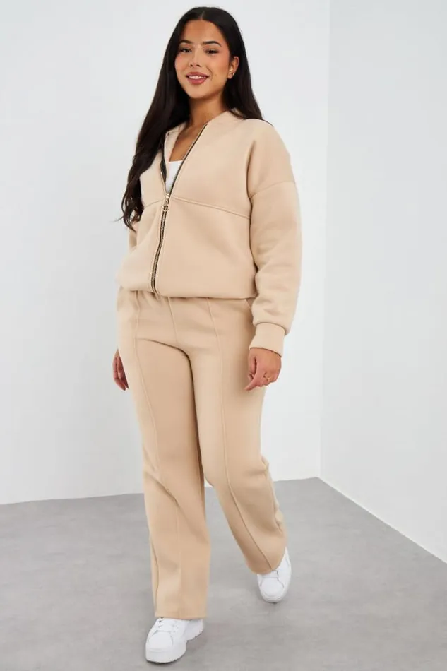 Women Ensemble 2 Pices Sweat Zipp Jogging Beige Beige Brentiny Paris White Tops Women Ensemble 2 Pices Sweat Zipp Jogging Beige Beige Brentiny Paris White Tops