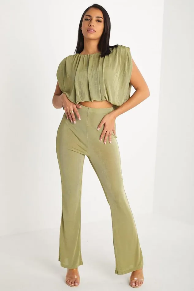 Women Ensemble 2 Pices Top Pantalon Kaki Khaki Brentiny Paris Sets With Top Bottoms Women Ensemble 2 Pices Top Pantalon Kaki Khaki Brentiny Paris Sets With Top Bottoms