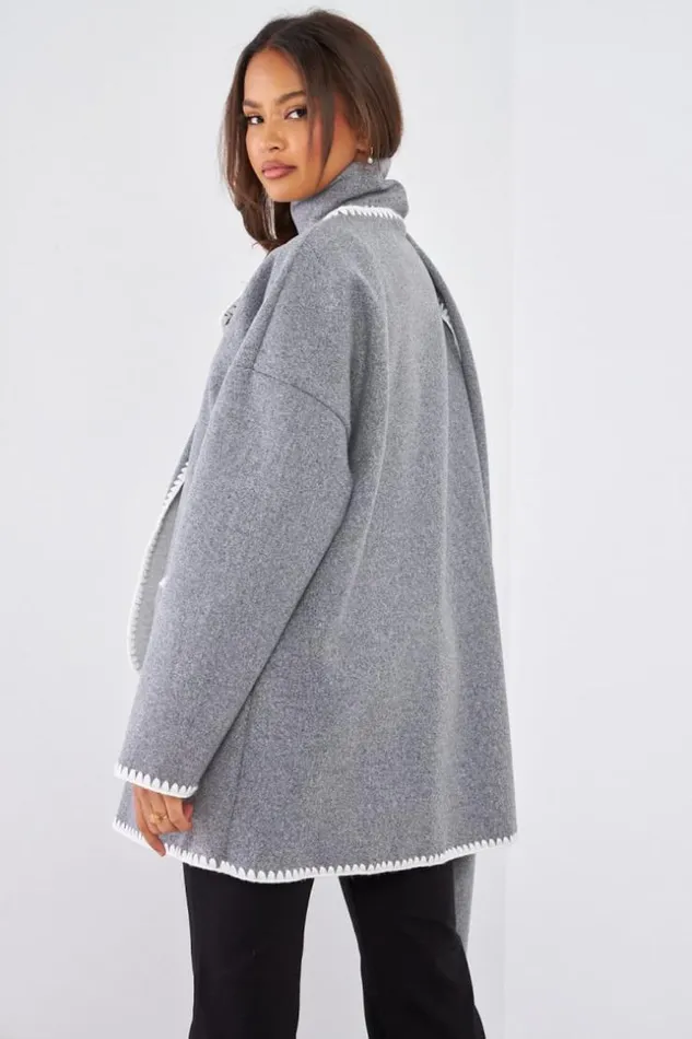 Women Ensemble 2 Pices Veste charpe Grise Couture En Relief Grey Brentiny Paris Jackets Women Ensemble 2 Pices Veste charpe Grise Couture En Relief Grey Brentiny Paris Jackets