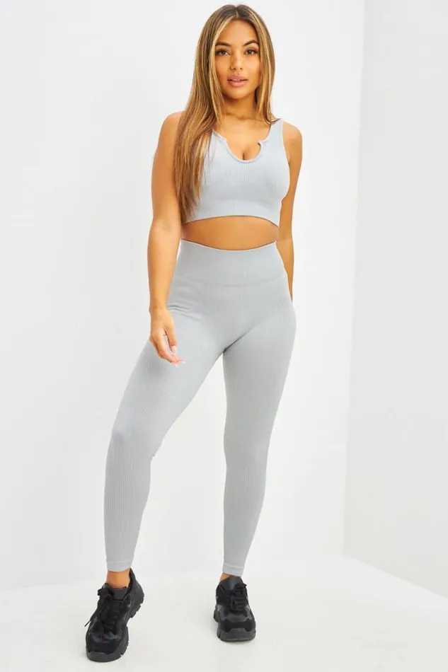 Women Ensemble Brassire Legging De Sport Gris Grey Brentiny Paris Sports Sets Women Ensemble Brassire Legging De Sport Gris Grey Brentiny Paris Sports Sets