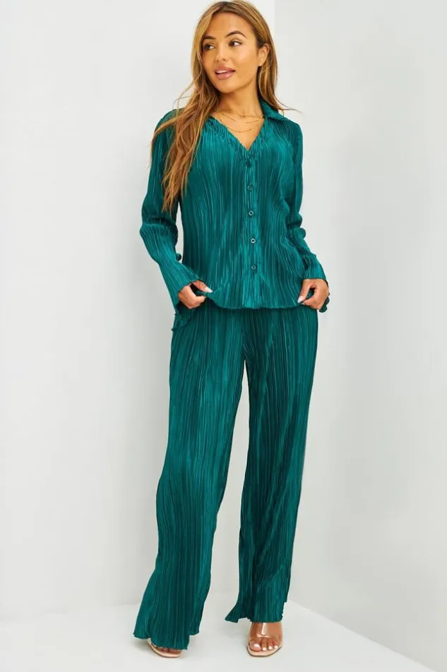 Women Ensemble Vert Clair Satin Et Pliss Chemise Pantalon Brentiny Paris Shirts and Blouses Women Ensemble Vert Clair Satin Et Pliss Chemise Pantalon Brentiny Paris Shirts and Blouses