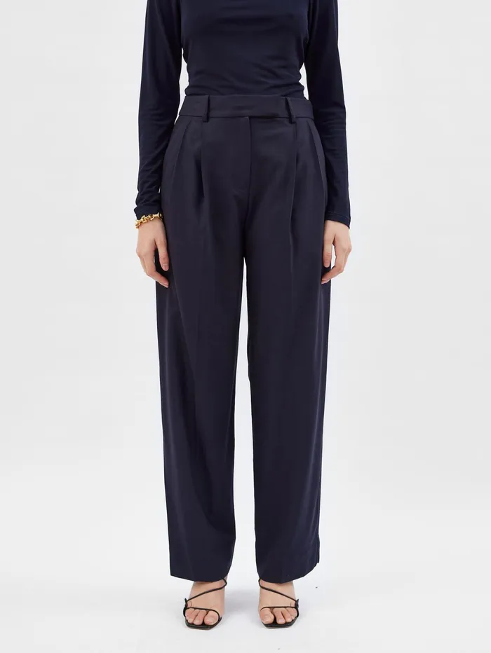 Women Esse Studios 8211 Oilo Tailored Trouser In French Navy The UNDONE Pants