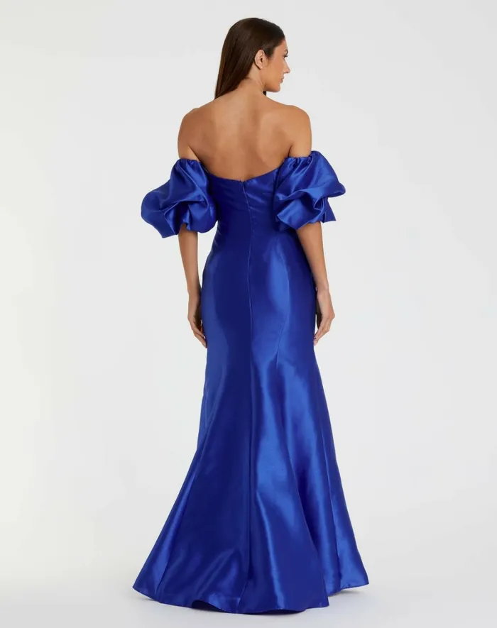 Women Evening Gowns Mac Duggal Blue Sweetheart Off The Shoulder Puff Sleeve Gown Royal Blue Women Evening Gowns Mac Duggal Blue Sweetheart Off The Shoulder Puff Sleeve Gown Royal Blue