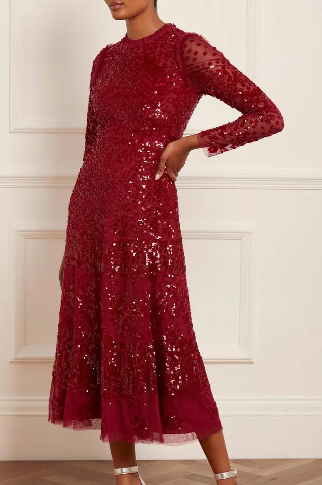 Women Exclusives Needle and Thread Aurora Ballerina Dress Red