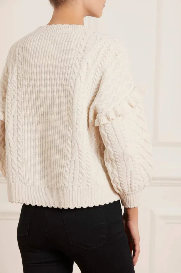 Women Exclusives Needle and Thread Elsie Cable Short Jumper Champagne