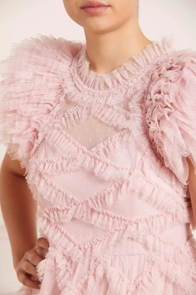 Women Exclusives Needle and Thread Genevieve Ruffle Gown Pink