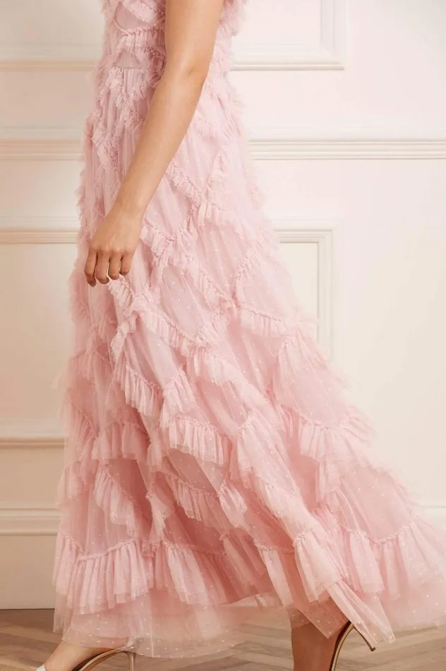 Women Exclusives Needle and Thread Genevieve Ruffle Gown Pink