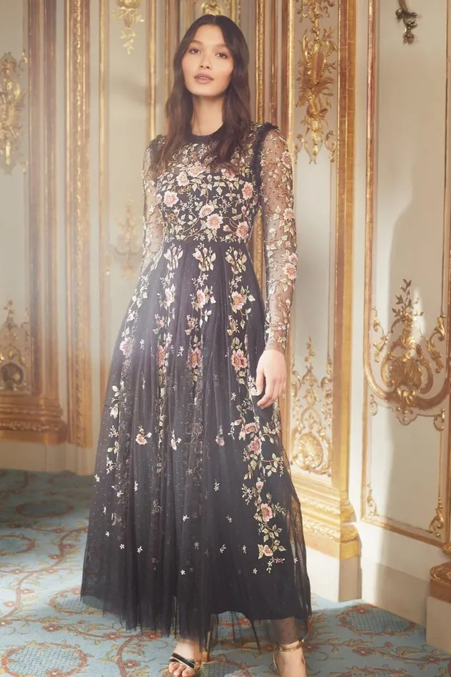 Women Exclusives Needle and Thread Lillian Rose Ankle Gown Black