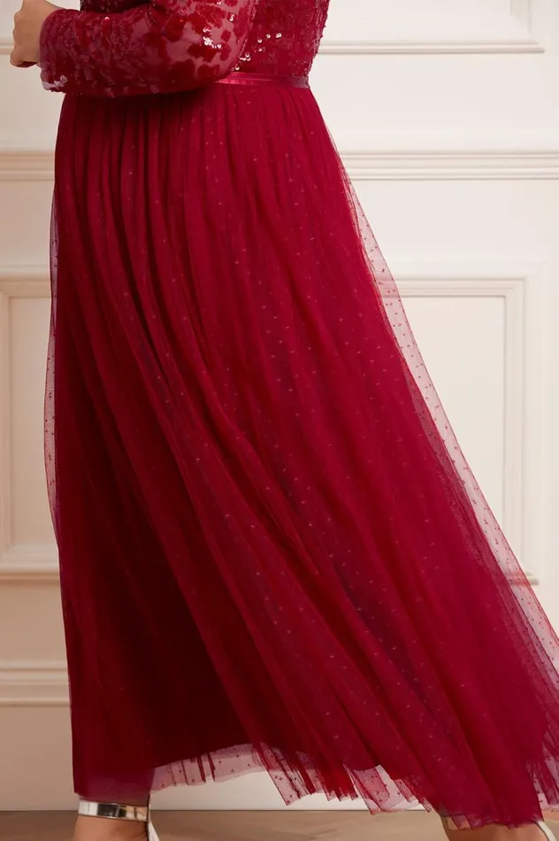 Women Exclusives Needle and Thread Tempest Bodice Ankle Gown Red